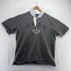 Vintage Tommy Hilfiger Rugby Shirt Men's 2XL Script Spellout Old English y2k